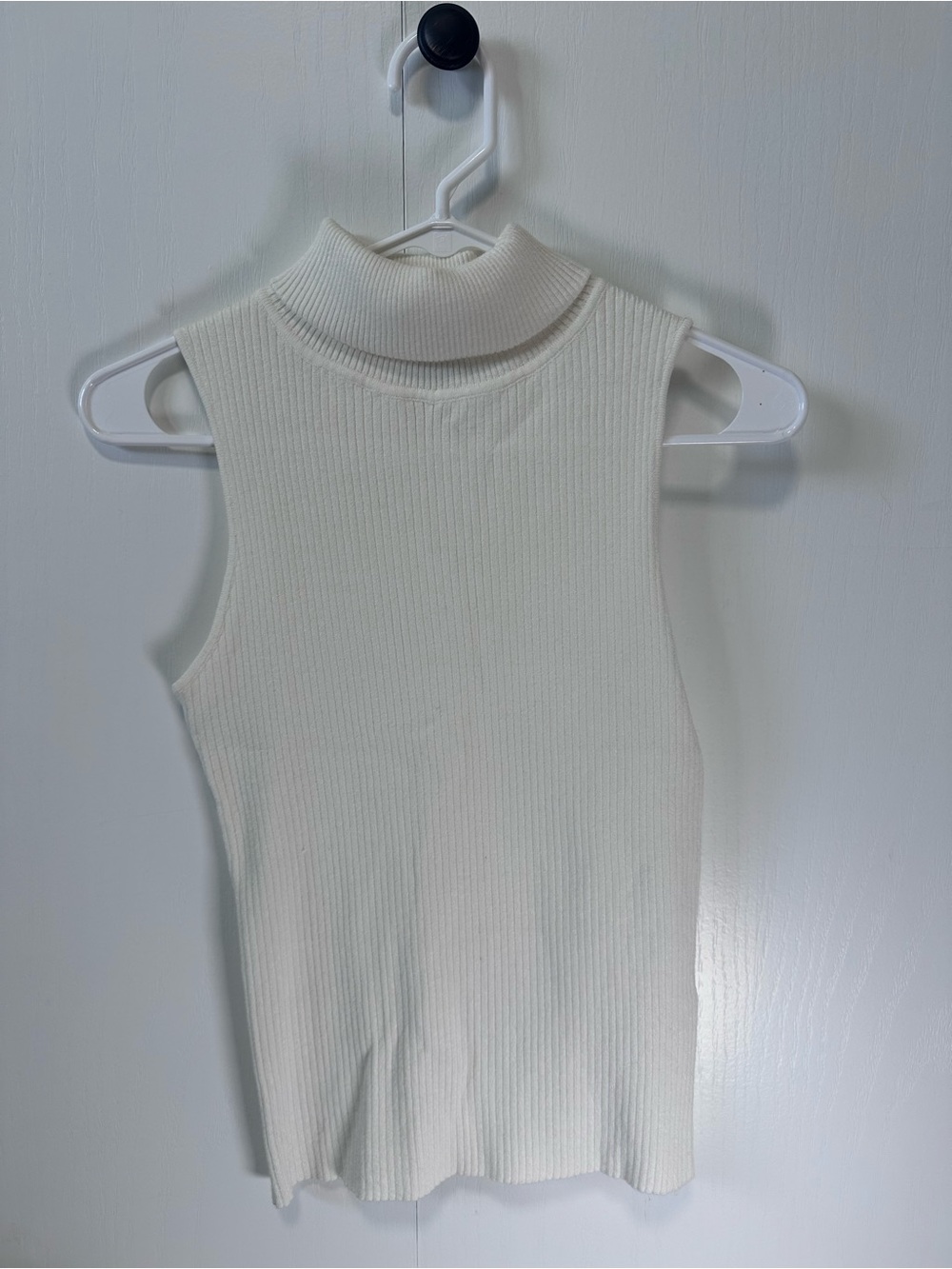 Sleeveless Ribbed Turtleneck Top